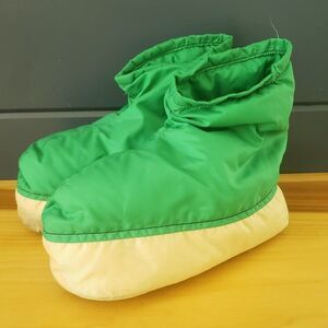 70s/80s Green Puffy‎ Slippers
